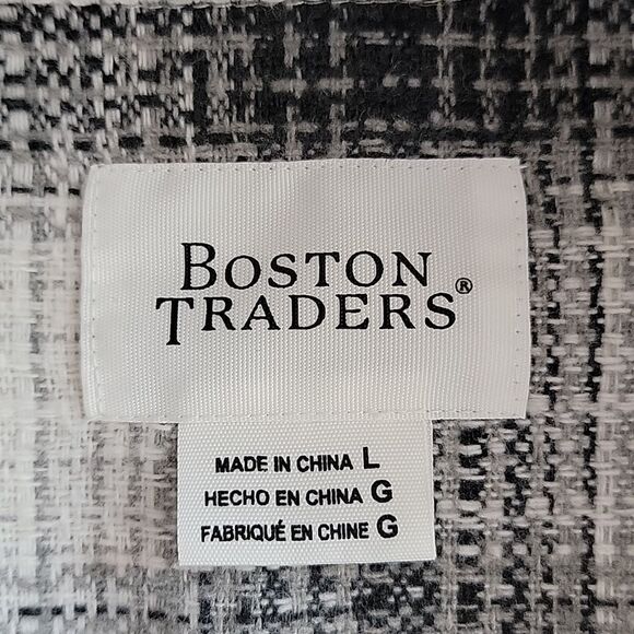 Boston Traders Plaid Black and White Women's  Shirt Jacket Size L - Picture 7 of 10